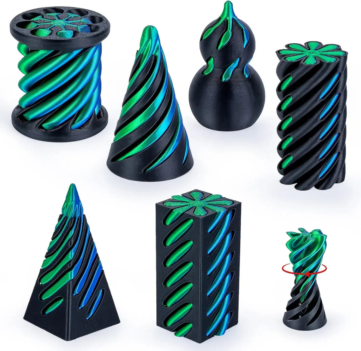 3D Printed Spiral Cone Fidget – 6 Pack
