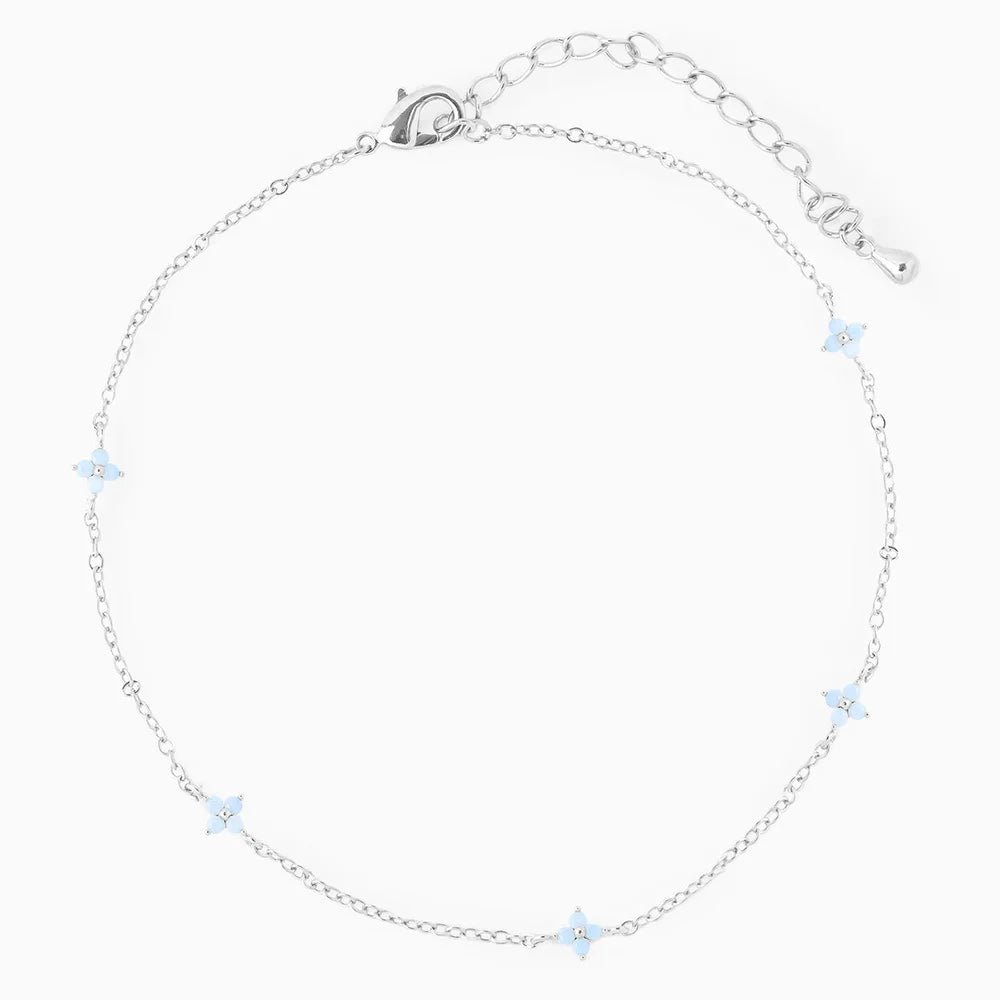 Four-Leaf Clover Crystal Anklet