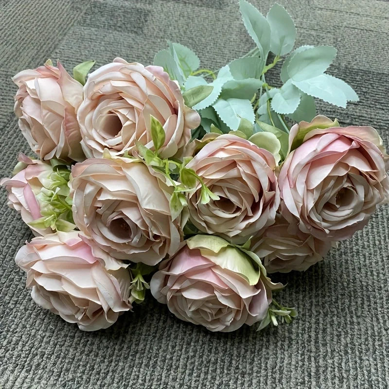 9-Head Artificial Rose Bouquet