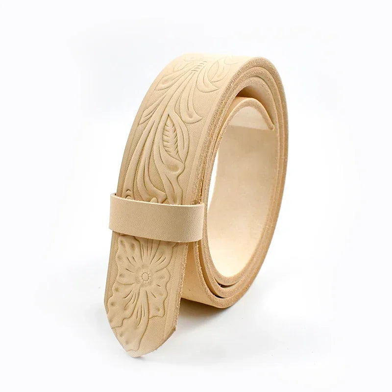 Men's Embossed Cowhide Leather Belt