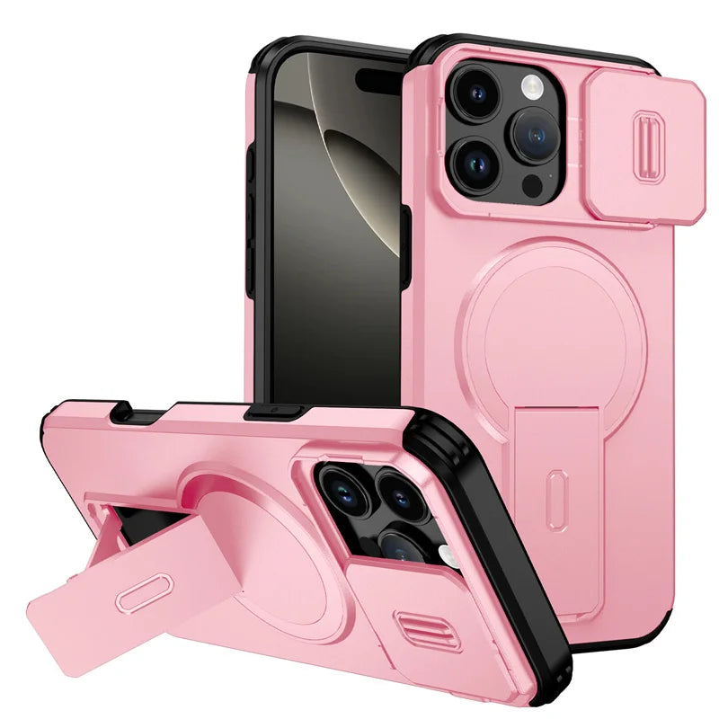 🔒 MagSafe Armor Stand Camera Protection Case