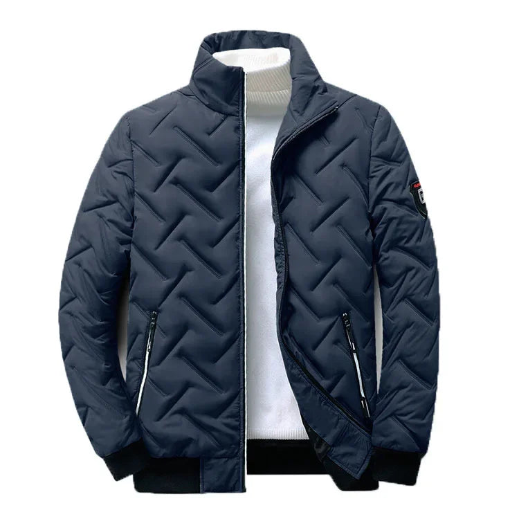 Men's Stand Collar Patchwork Padded Jacket