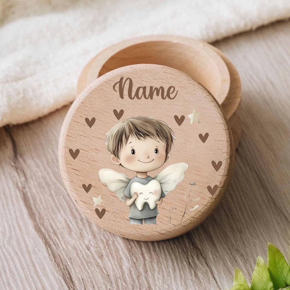 Personalized Wooden Baby Tooth Box