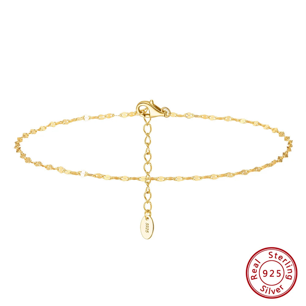 14K Gold 925 Silver Cuban Anklet