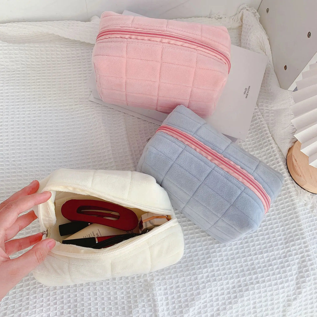 Plush Zipper Makeup Bag