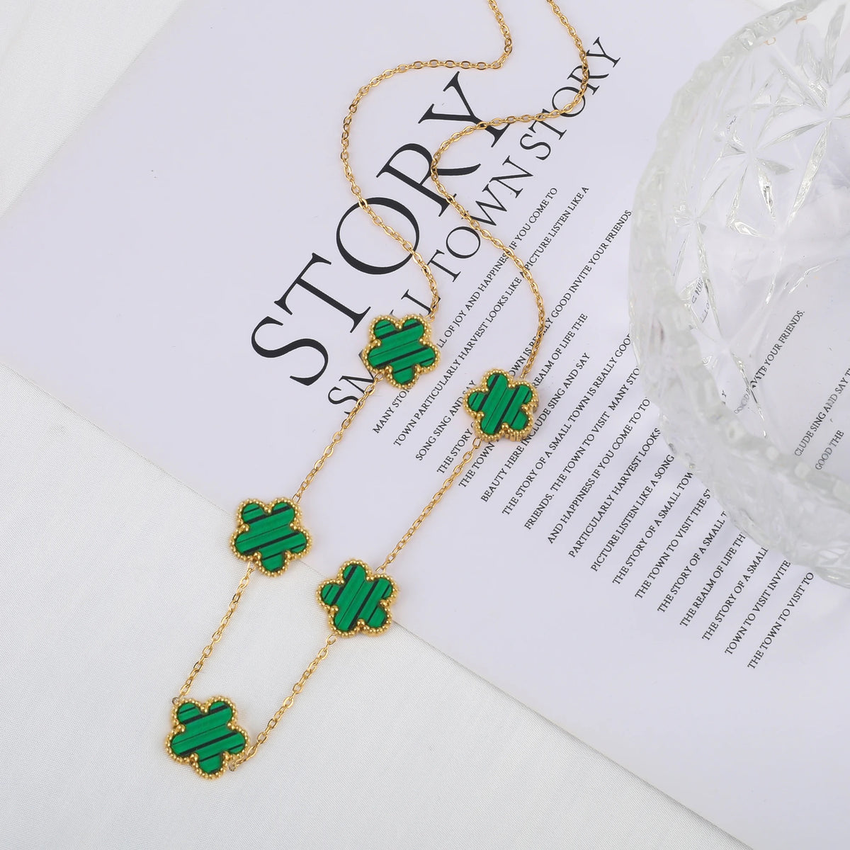 🍀 Five Leaf Clover Stainless Steel Bracelet