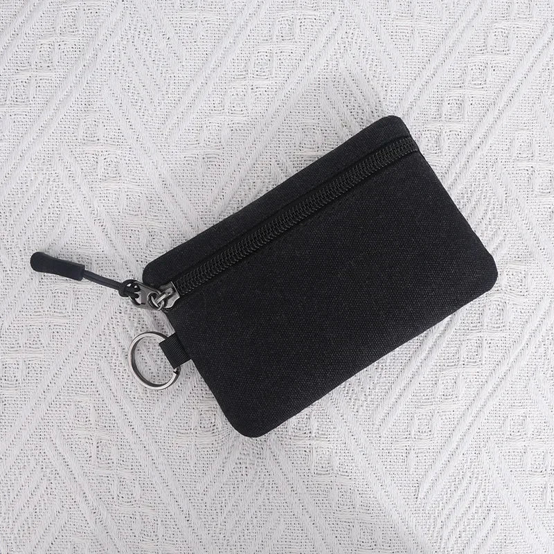 Canvas Mini Zip Coin Purse