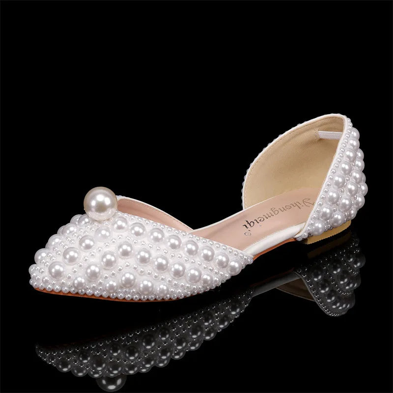 Women's Pearl Diamond Wedding Heels