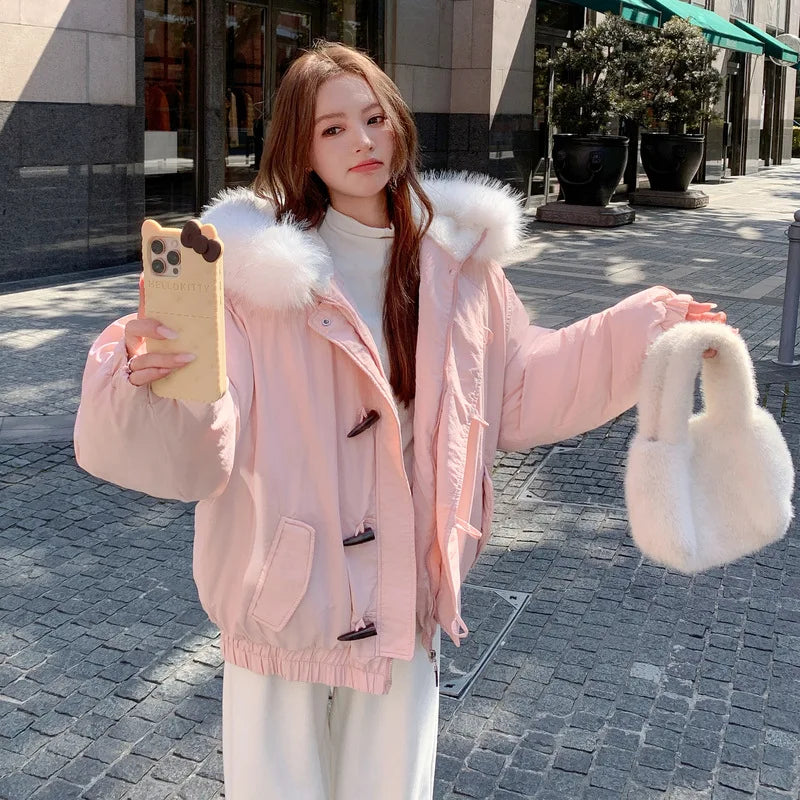 Women's Faux Fur Collar Toggle Parka