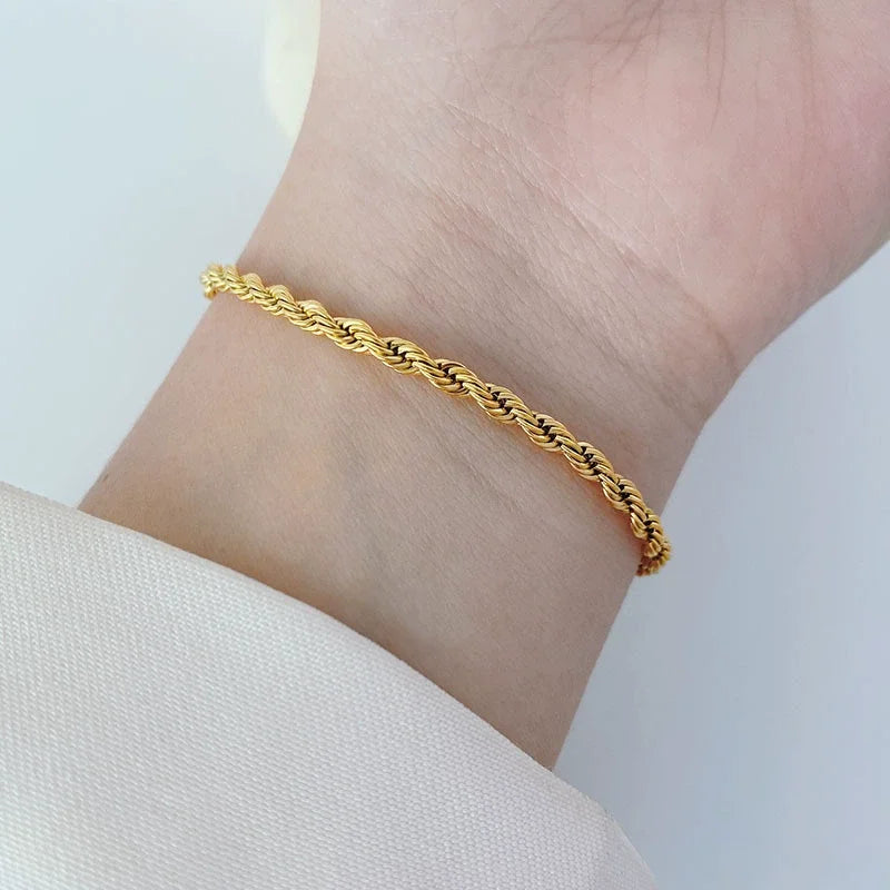 ⛓️ 18K Gold Plated 925 Silver Chain Bracelet