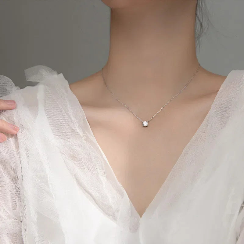 💎 Silver AAA Zircon Choker Necklace