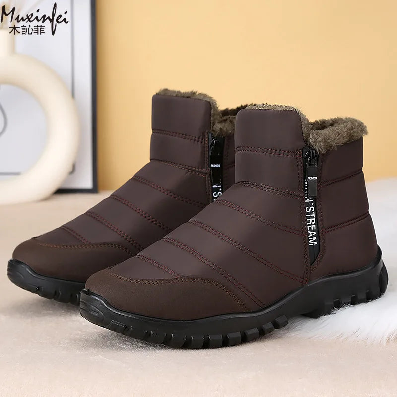 Men's Plush Waterproof Snow Boots