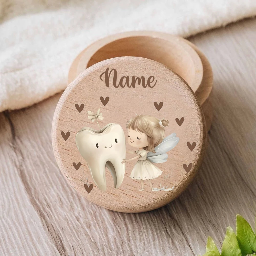 Personalized Wooden Baby Tooth Box