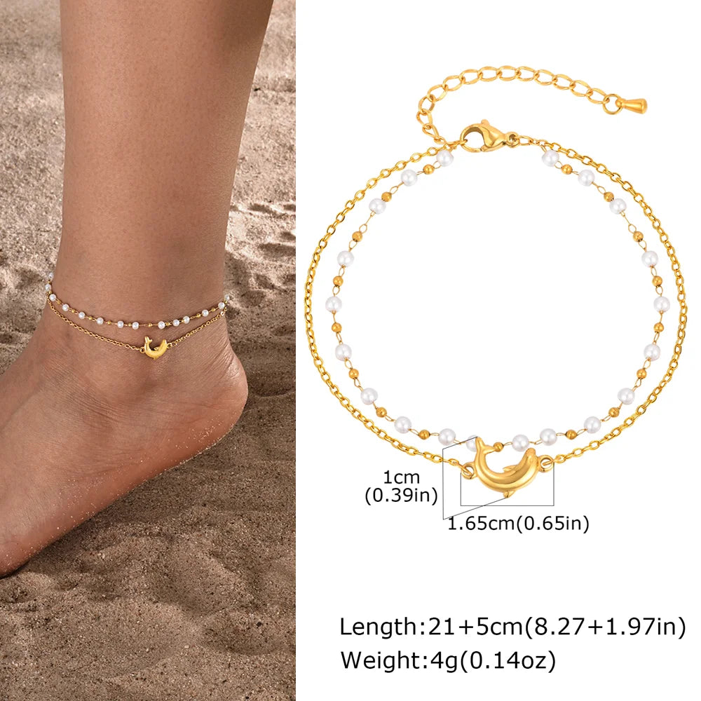 ❤️ Gold Heart Anklet Bracelet