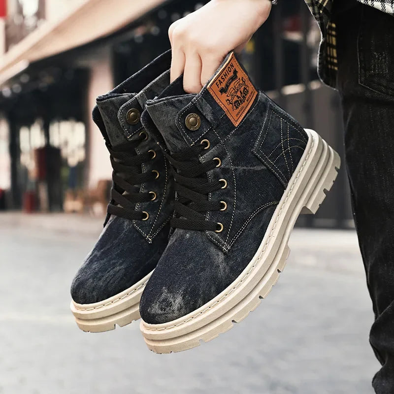 Men's Denim Height-Increase Shoes