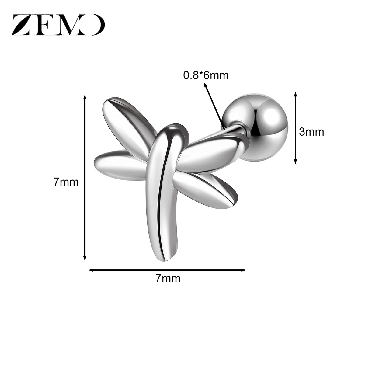Cute Cartilage Stud Earring (20G, 1 Pc)