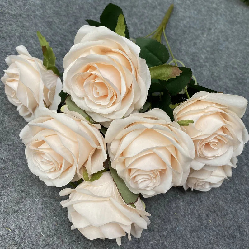 9-Head Artificial Rose Bouquet