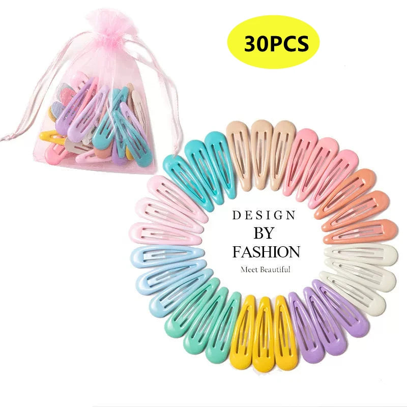 Girls Candy Color Hair Clips Set