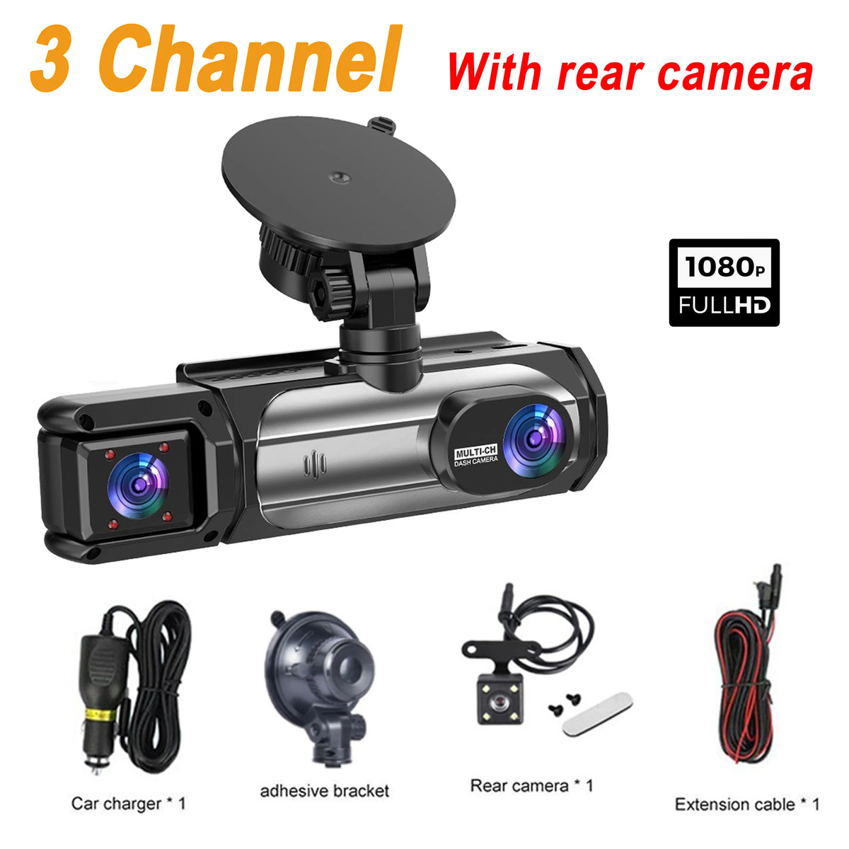 🎦 Triple Camera Dash Cam