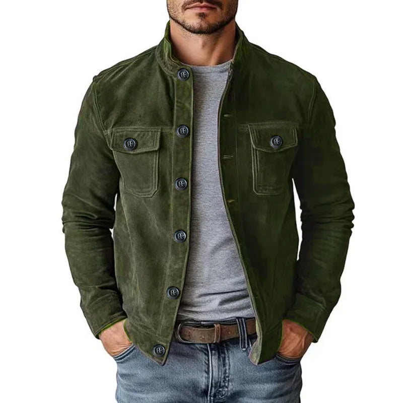 Men's Brown Faux Suede Jacket