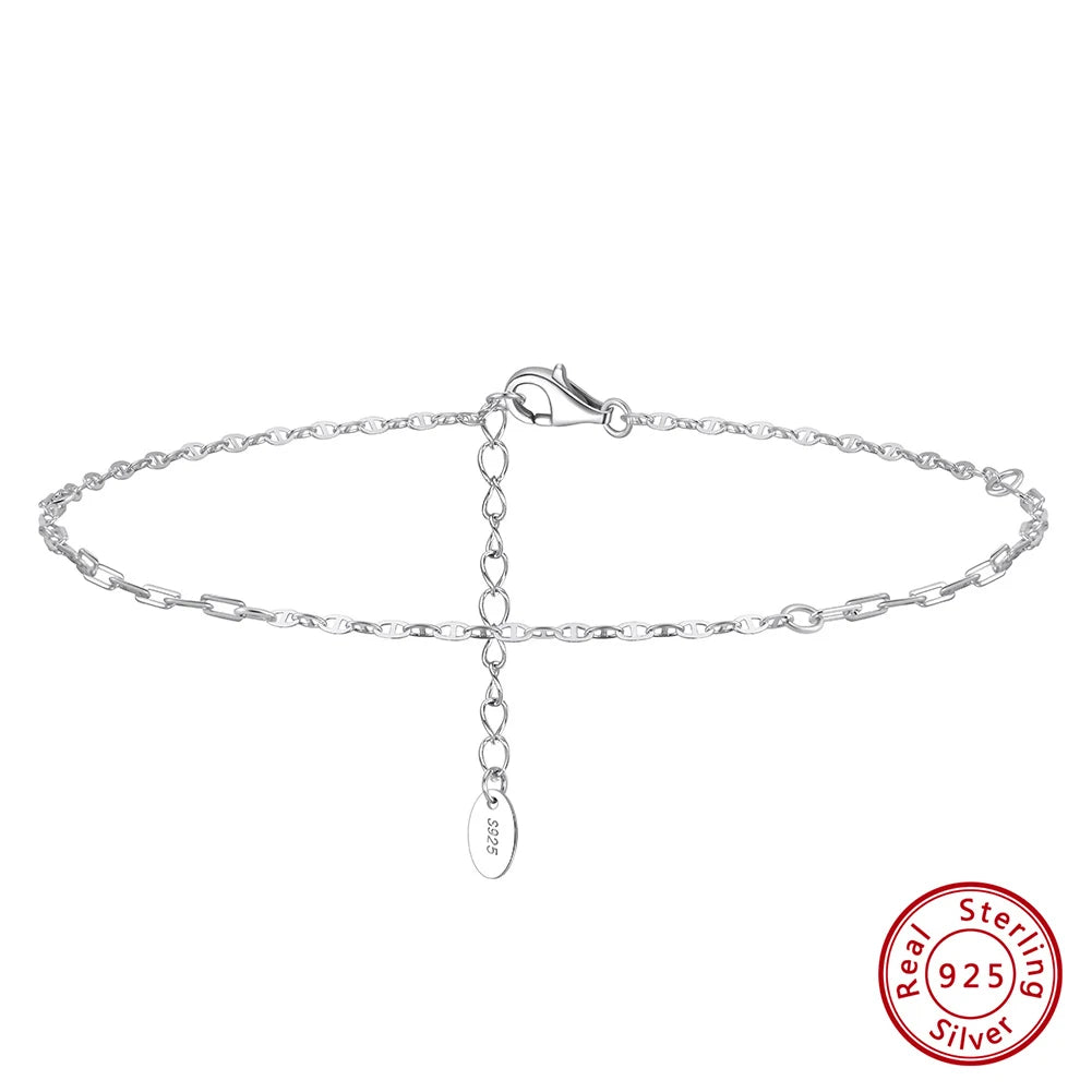 14K Gold 925 Silver Cuban Anklet