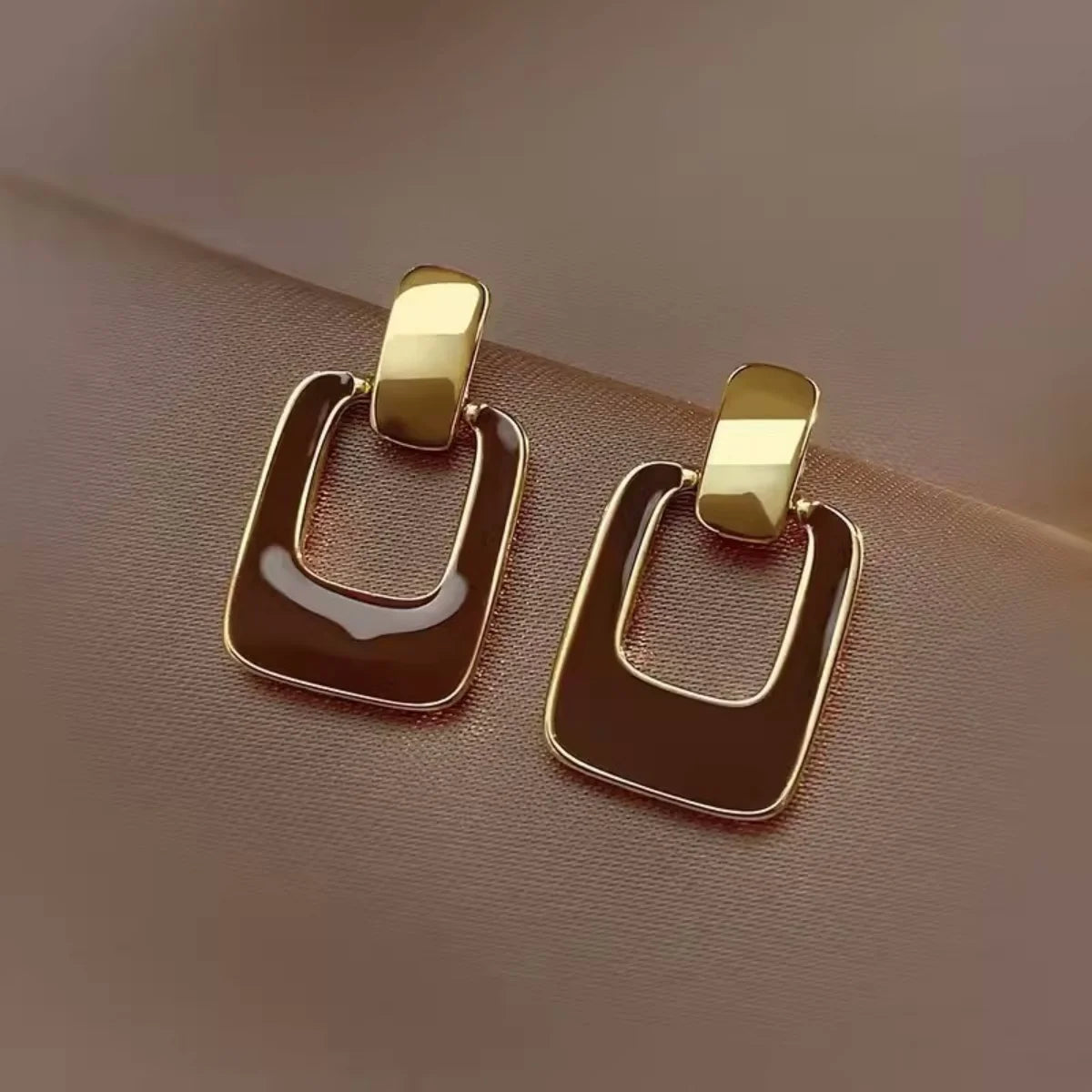 Red Enamel Pearl Drop Earrings