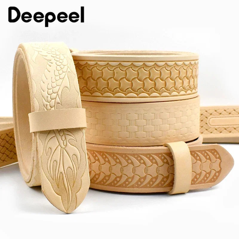 Men's Embossed Cowhide Leather Belt