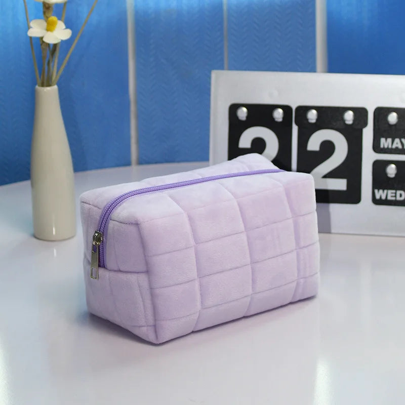 Plush Zipper Makeup Bag