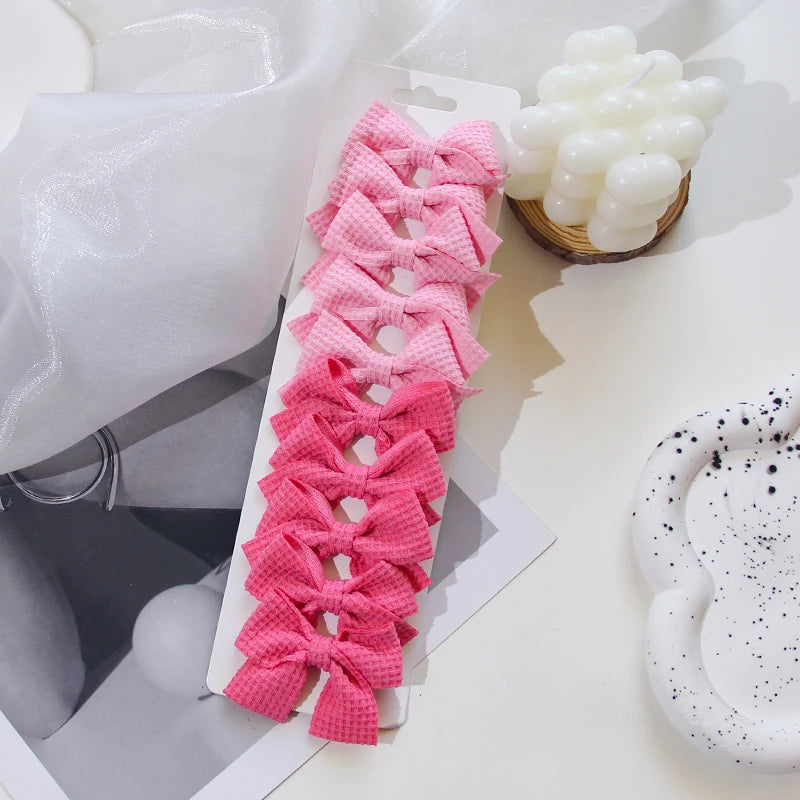 Girls Hair Bow Clips – 10 Pcs