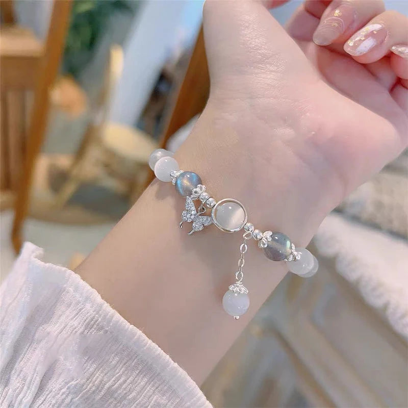 Opal Butterfly Pendant Bracelet