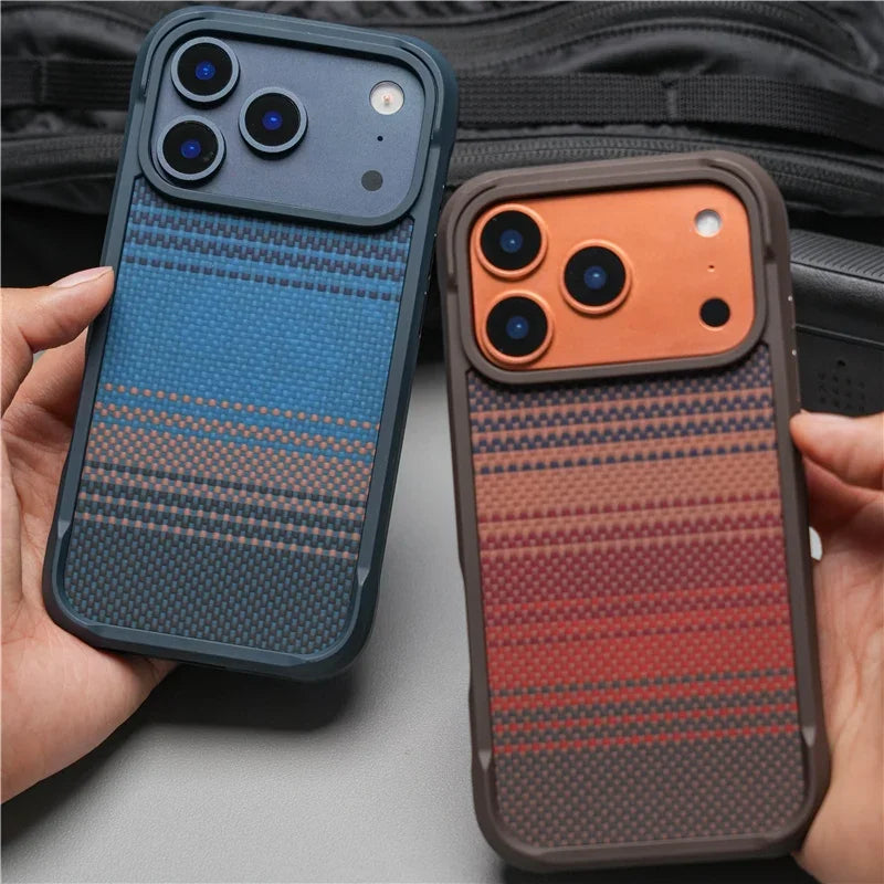 🧬 Geometric Tech Woven Magnetic Case