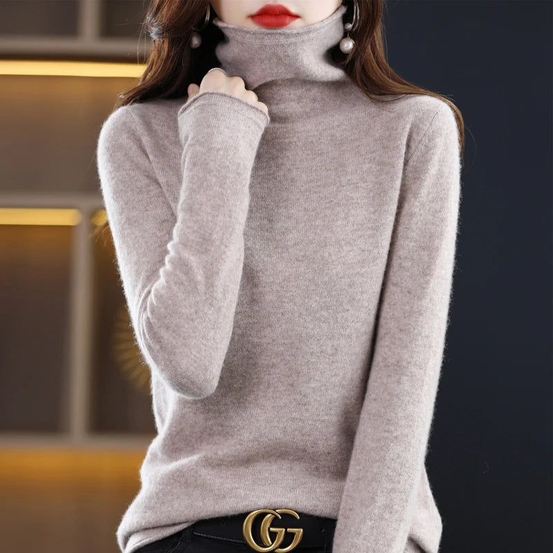 100% Merino Wool Mock Neck Sweater