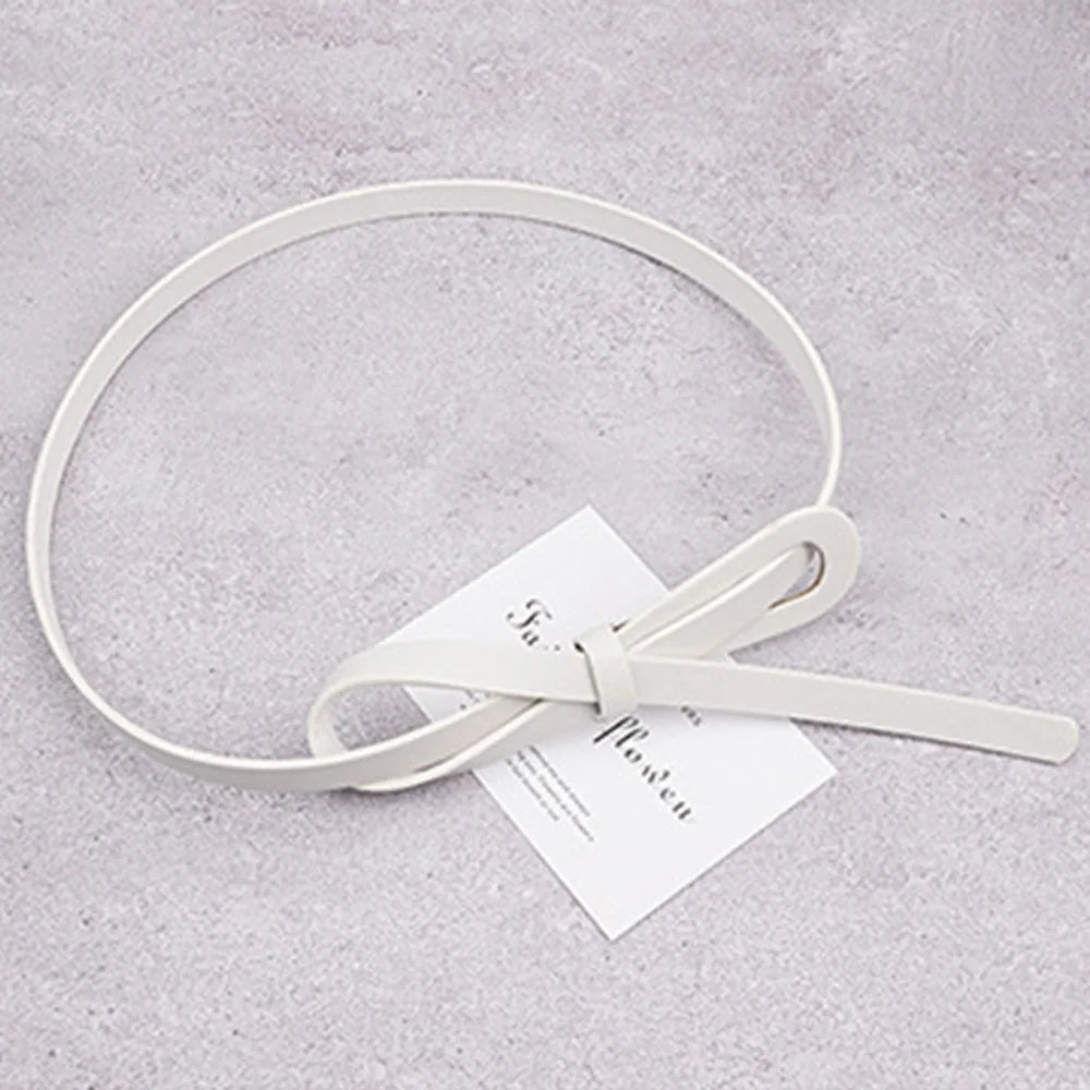 Women's Skinny Faux Leather Belt