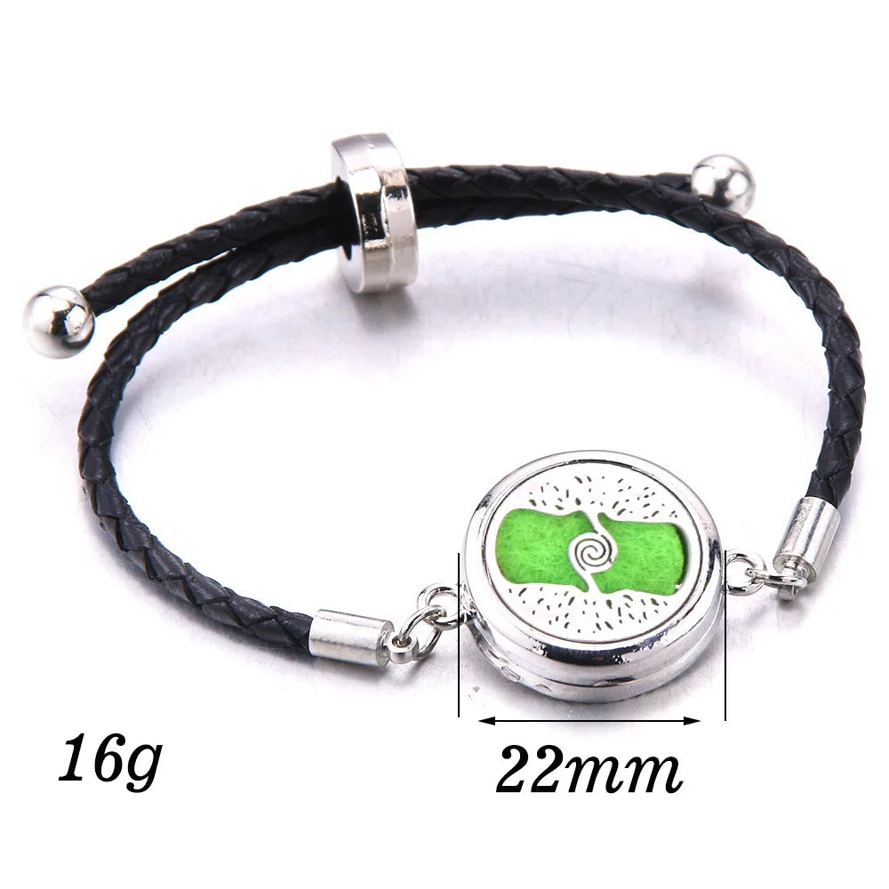 Aromatherapy Locket Leather Bracelet