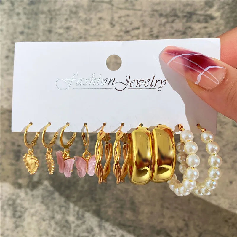 Earrings Set Butterfly Acrylic