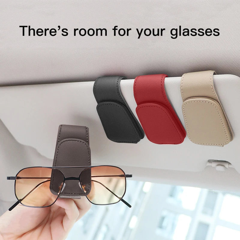 🚗 Car Sun Visor Glasses & Card Clip