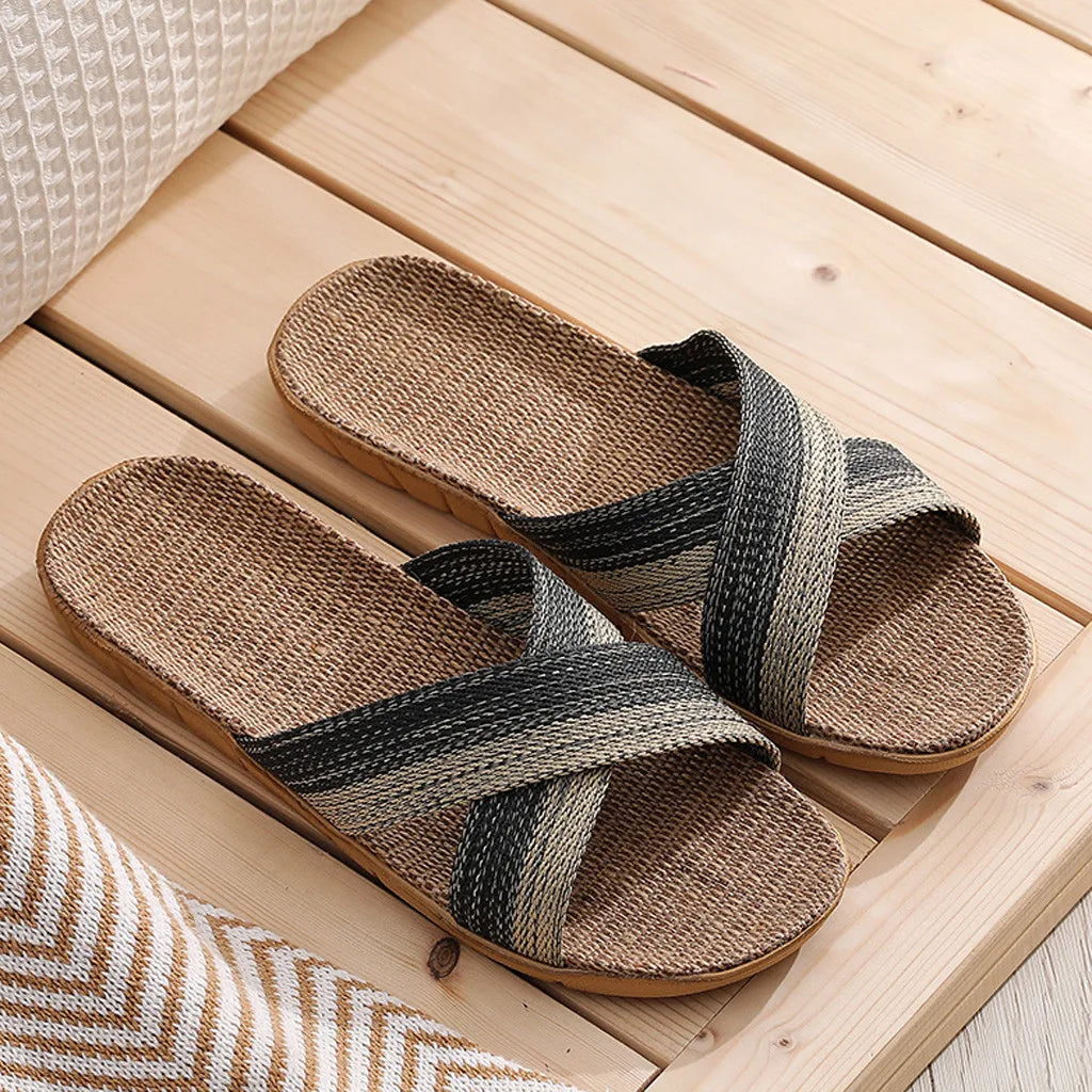 Men's Linen Casual Slides