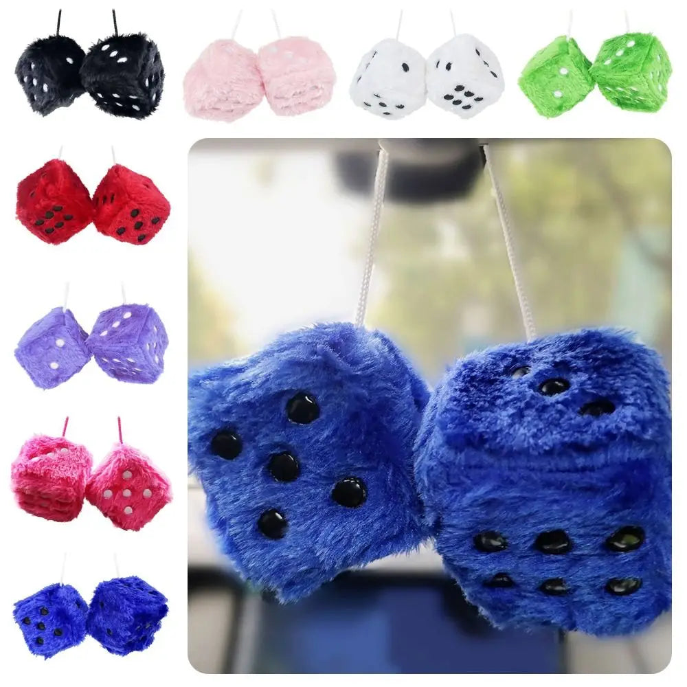 🎲 Fuzzy Hanging Dice Car Ornament