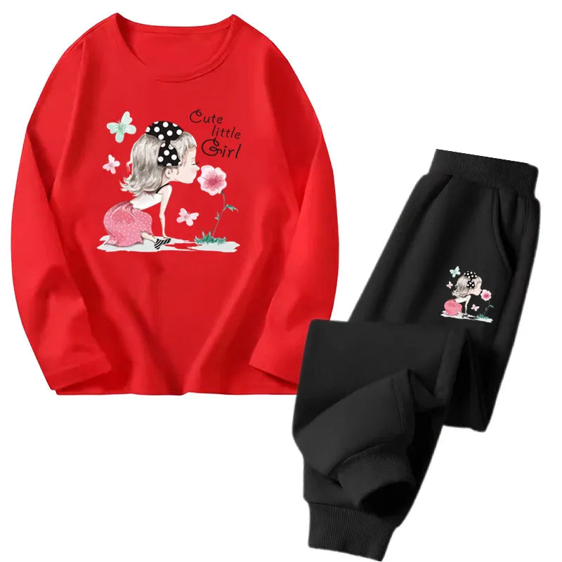 Girls Ballet Print Top & Pants Set