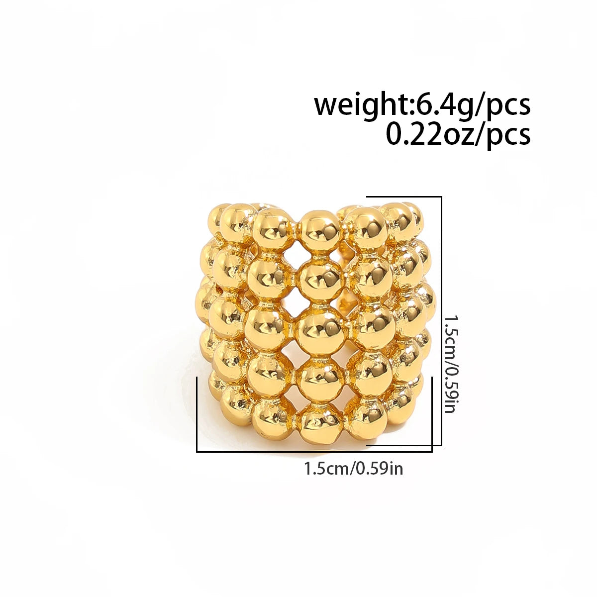 18K Gold Plated Geometric Clip-On Earrings