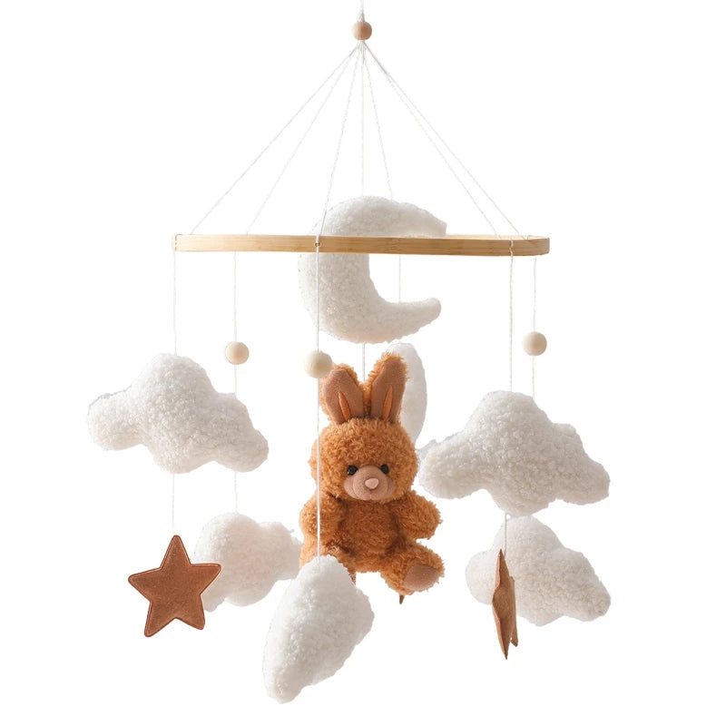 🐻 Wooden Bear Baby Crib Mobile