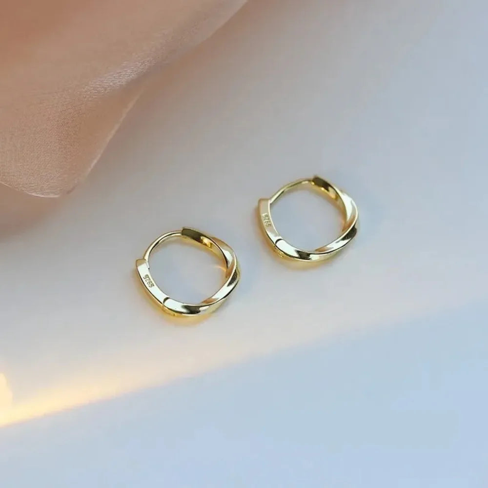 Gold Twisted Hoop Earrings