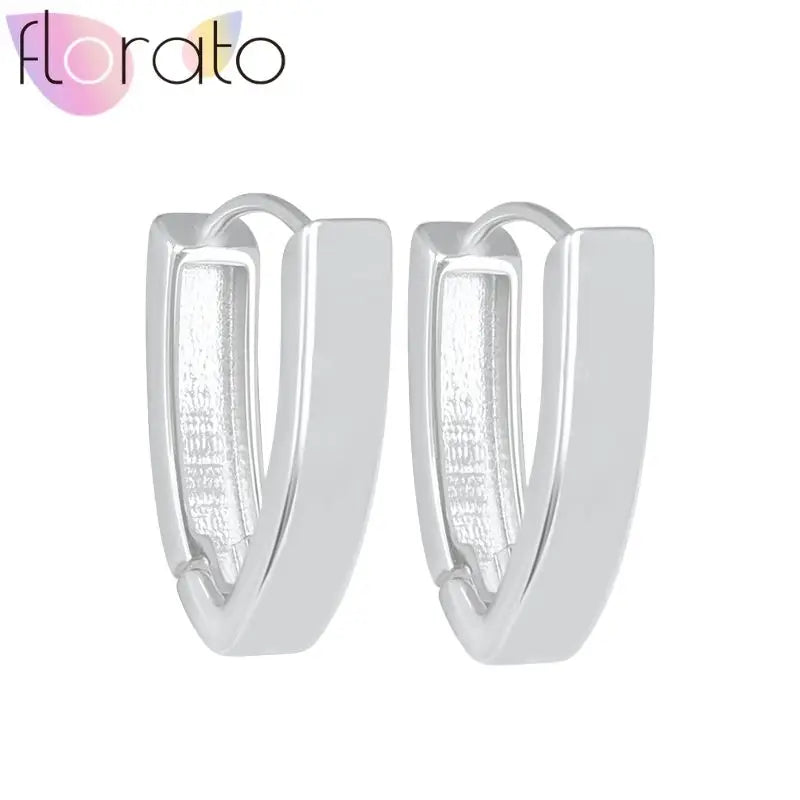 925 Silver Plain Circle Hoop Earrings