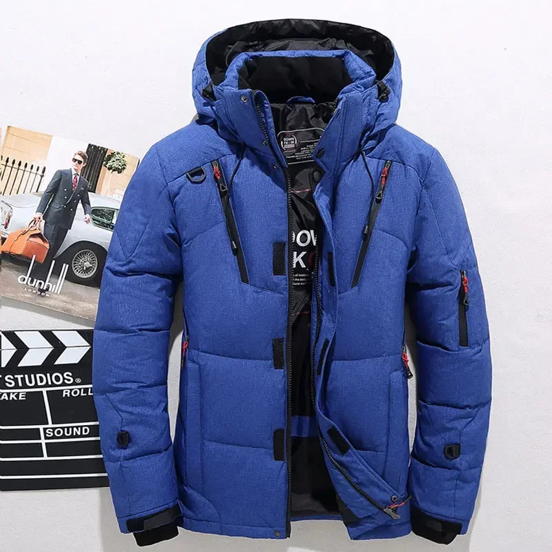 Men's Hooded White Duck Down Jacket