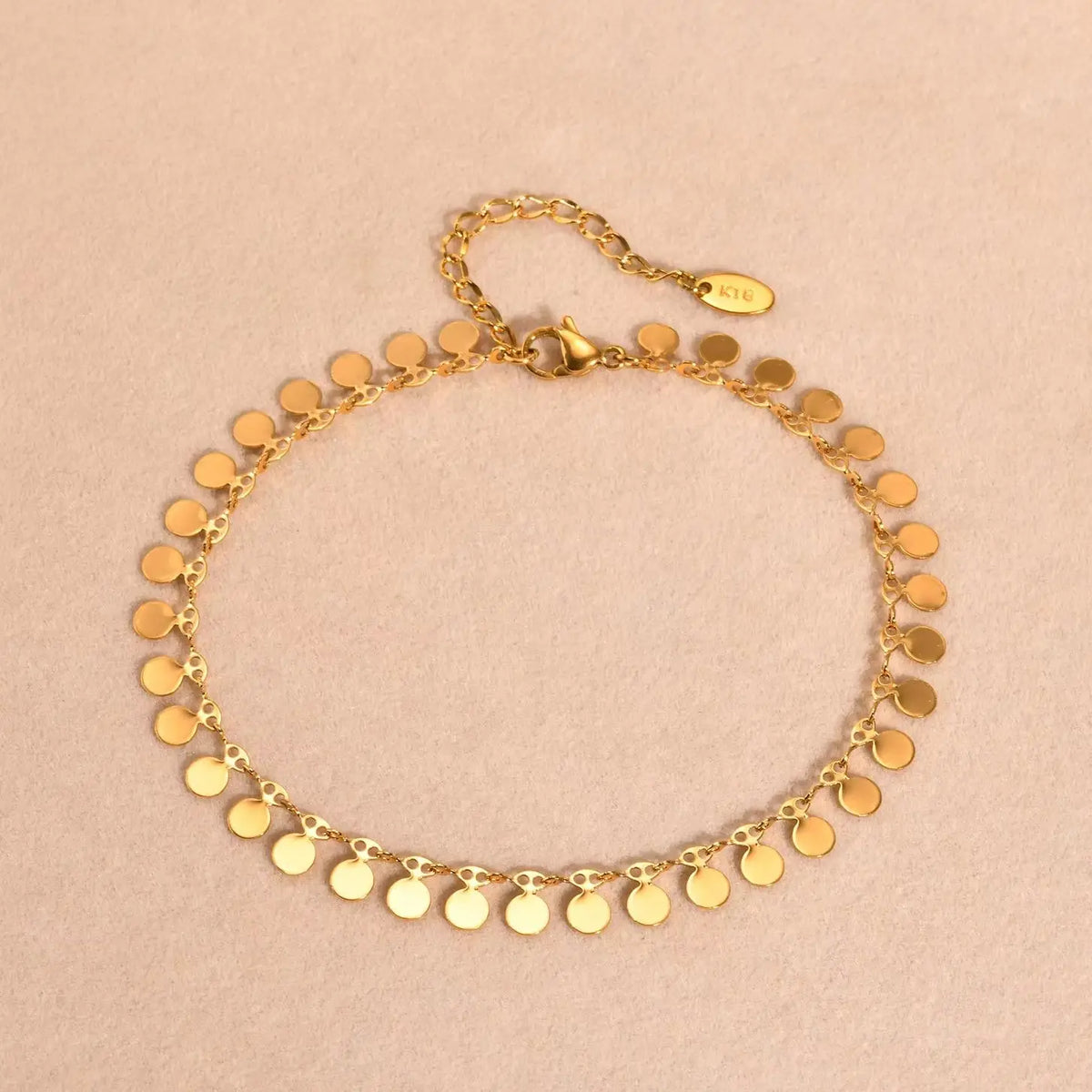 Gold Disc Tassel Anklet