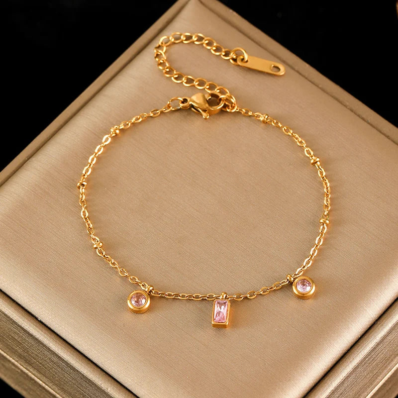 🍒 Pearl Cherry Charm Bracelet