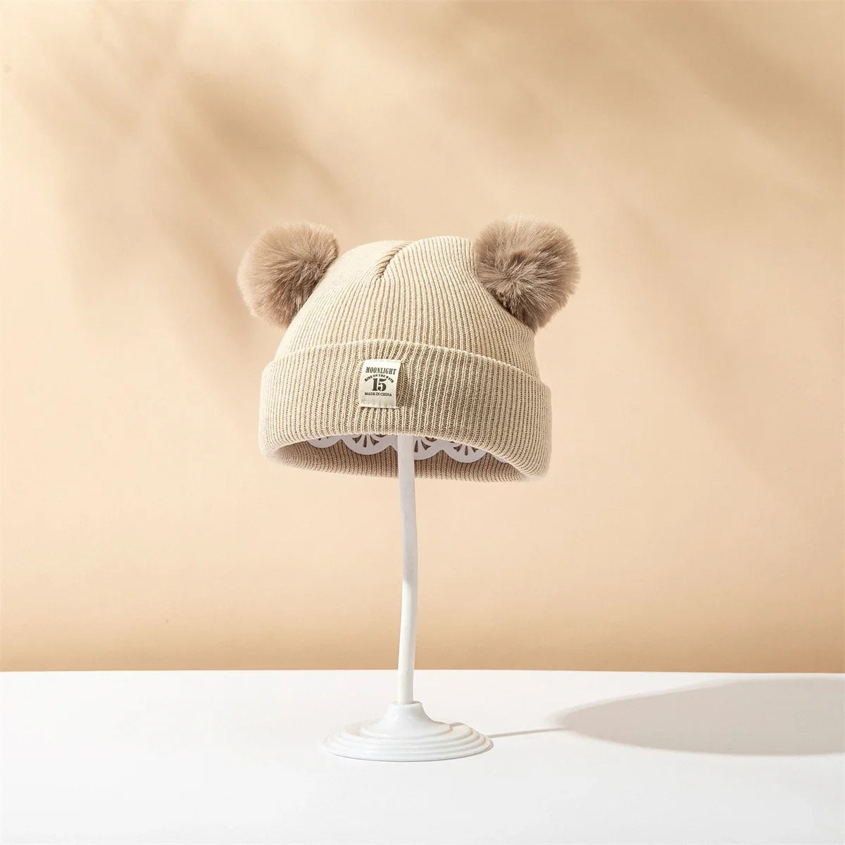 Baby Double Pom Knit Hat