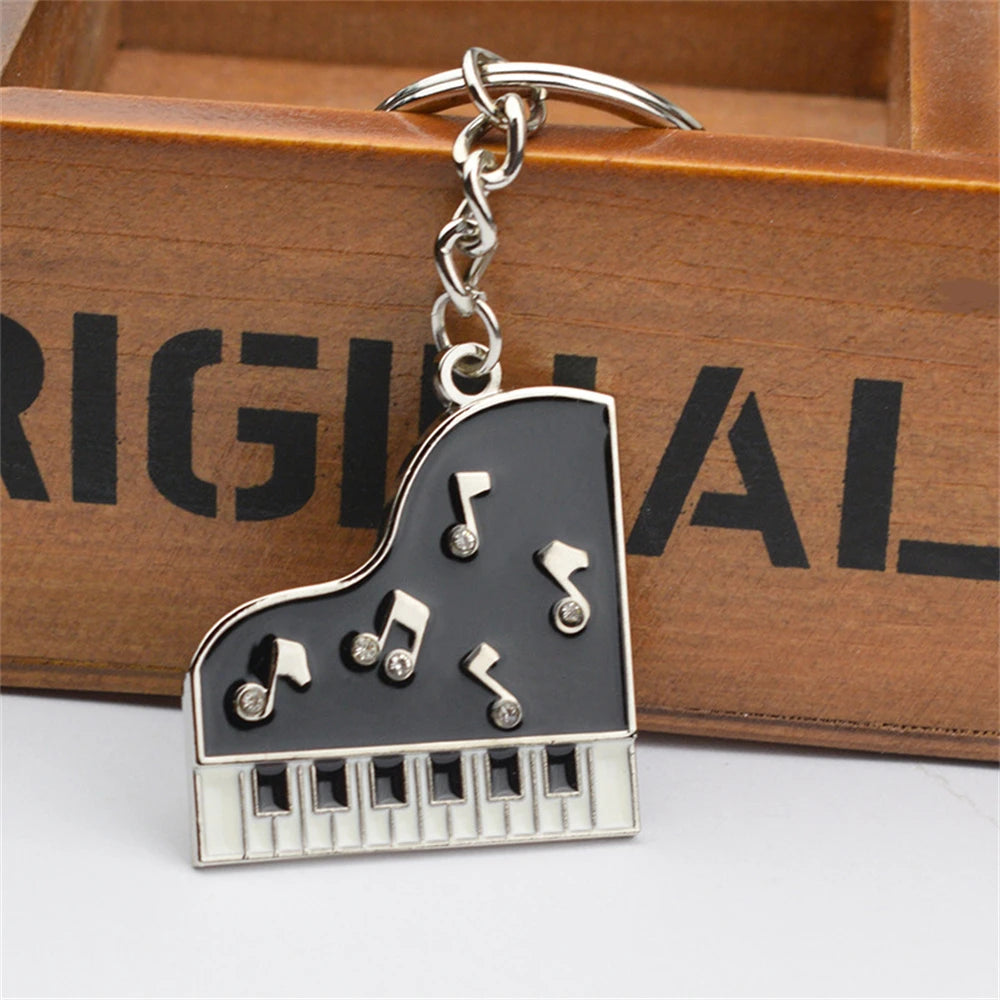Metal Piano Note Keychain