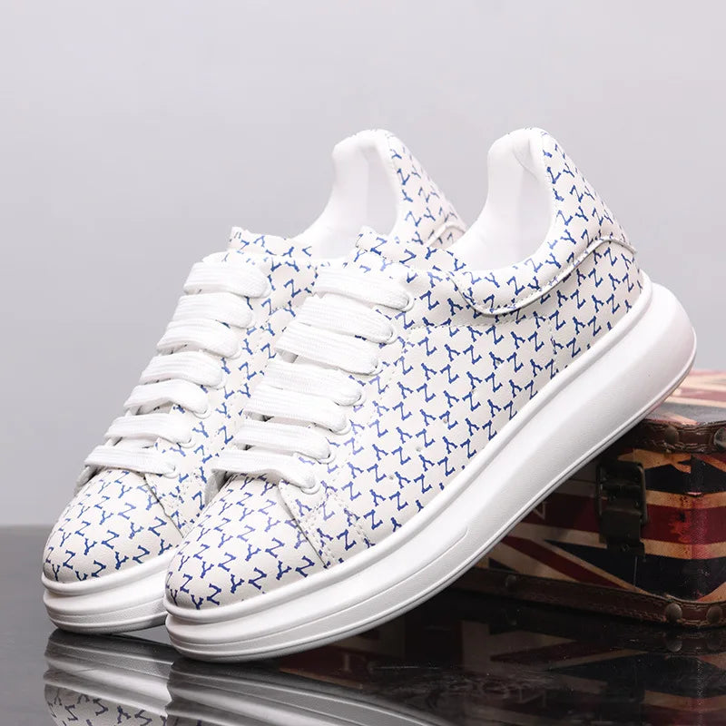 Classic White Thick-Sole Sneakers