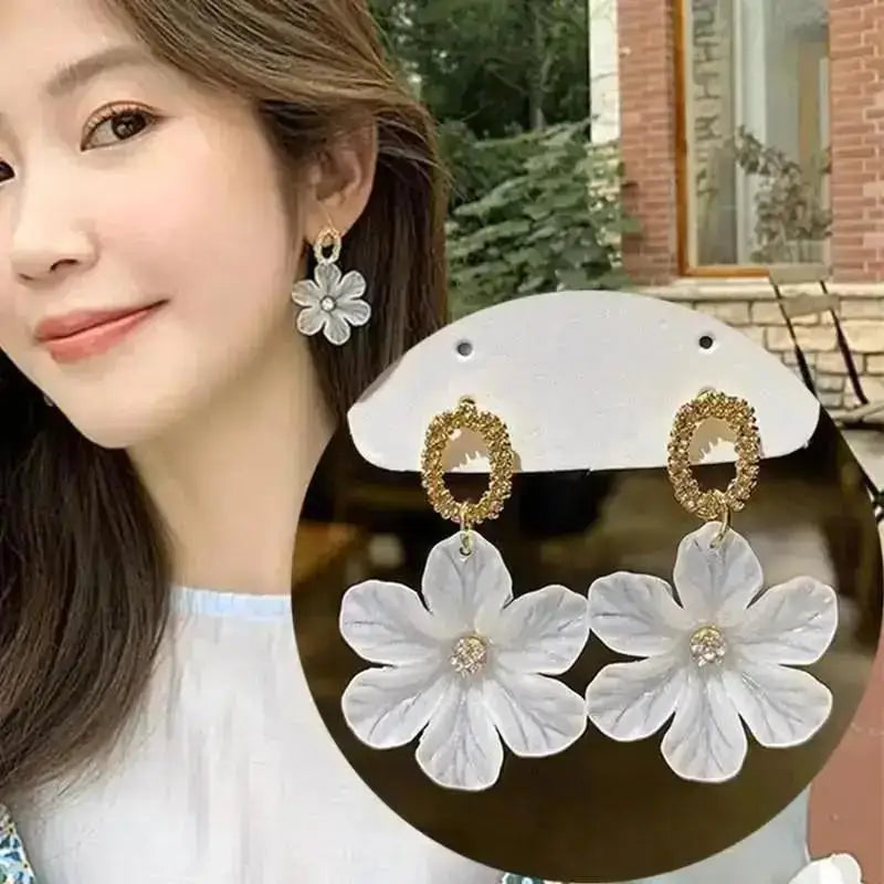 Zircon Pearl Tassel Earrings